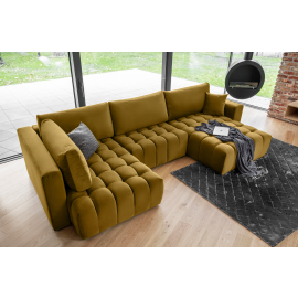 Stūra Dīvāns Izvelkams Eltap Bonito Loco 175x350x92cm, Dzeltens (CO-BON-RT-45LO) | Stūra dīvāni | prof.lv Viss Online