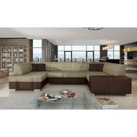 Izvelkams Dīvāns Eltap Havana Berlin/Soft U Veida 207x320x73cm Kreisais Stūris Bēšs/Brūns (Hv16) | Izvelkamie dīvāni | prof.lv Viss Online