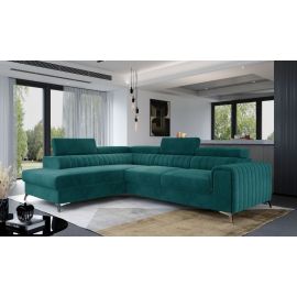 Eltap Laurence MatVelvet Pull-Out Corner Sofa 205x275x98cm Left Corner Dark Green (Lau_14) | Corner couches | prof.lv Viss Online