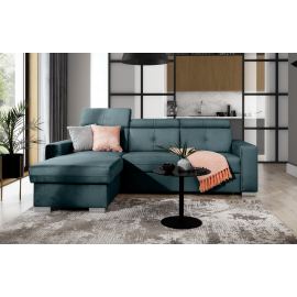 Eltap Fresia Monolith Corner Pull-Out Sofa 176x247x104cm, Blue (CO-FR-LT-76MO) | Corner couches | prof.lv Viss Online