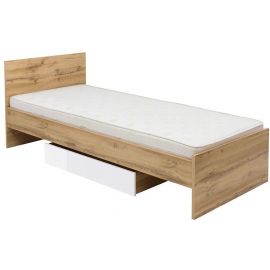 Zele Single Bed 205x95x81cm, Without Mattress, Oak (S383-LOZ/90-DWO) | Black Red White | prof.lv Viss Online