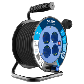 Pagarinātājs spolē Orno Ar zemējumu, 30m, 3x1mm² (OR-AE-13300(GS)/30M) | Orno | prof.lv Viss Online