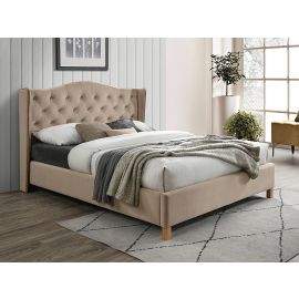 Signal Aspen Velvet Double Bed 160x200cm, Without Mattress, Beige | Beds | prof.lv Viss Online