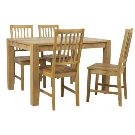 Home4You Chicago Dining Room Set, Table + 4 Chairs, 120x90x76cm, Oak (K840281) | Dining room sets | prof.lv Viss Online