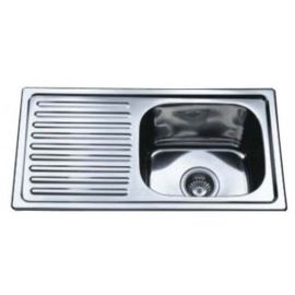 Tredi DM-7540 Built-In Kitchen Sink, 75x40cm Right Side, Stainless Steel (21411) | Washbasins | prof.lv Viss Online