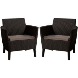 Кресла для сада с подушками Keter Salemo Duo коричневого цвета (29209040599) | Keter | prof.lv Viss Online