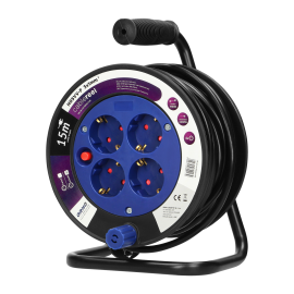 Pagarinātājs spolē Orno Ar zemējumu, 15m, 3x1mm² (OR-AE-13170(GS)/15M) | Orno | prof.lv Viss Online