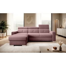 Eltap Fresia Velvetmat Corner Pull-Out Sofa 176x247x104cm, Pink (CO-FR-LT-24VE) | Corner couches | prof.lv Viss Online