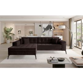Eltap Solange MatVelvet Corner Pull-Out Sofa 196x292x80cm, Brown (Sol_16) | Corner couches | prof.lv Viss Online
