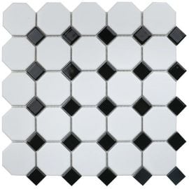 Intermatex Tech Wall/Floor Tiles Octagon White Matt 29.5x29.5cm (657086) | Mosaic tiles | prof.lv Viss Online