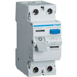 Hager CD225J Combined Residual Current Circuit Breaker 2-pole, 25A/30mA, AC | Leakage power switches | prof.lv Viss Online