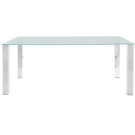 Home4you Glass Table 180x90cm, Chrome | Glass tables | prof.lv Viss Online