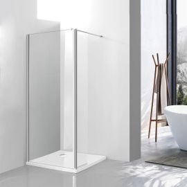 Vento Napoli 90 90x30cm Shower Wall Transparent Chrome (44236) | Shower doors and walls | prof.lv Viss Online