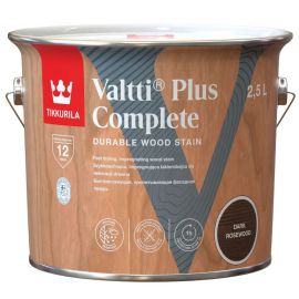 Tikkurila Valtti Plus Complete Wood Stain for Exterior Surfaces, Matte, Dark Brown (Dark Rosewood) | Tikkurila | prof.lv Viss Online