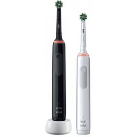 Braun Oral-B PRO3 3900 Duo pack Electric Toothbrush White/Black (4210201291602) | Electric Toothbrushes | prof.lv Viss Online