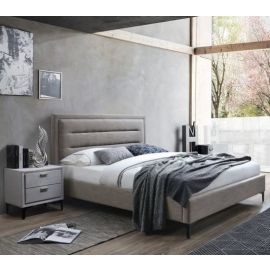 Двуспальная кровать Home4You Celine 160x200 см, без матраса, бежевая | Двуспальные кровати | prof.lv Viss Online
