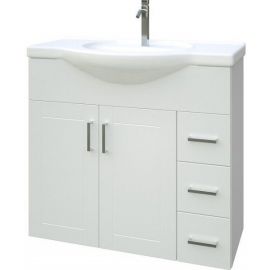 Raguvos Furniture Eternal 85 Bathroom Sink with Cabinet White (161135115)