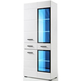Halmar Lauren Display Cabinet, 41x75x185cm, White (FUR-LAUREN-BI/BIP-WIT-SV) | Display cabinets | prof.lv Viss Online