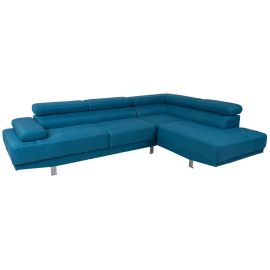 Stūra dīvāns Home4You Galvin RC 86/185x263x70/84cm, Labais stūris, Zils (28646) | Mīkstās mēbeles | prof.lv Viss Online