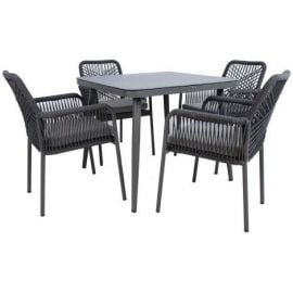 Home4You Hela Furniture Set, Table + 4 Chairs, Grey (K211883) | Outdoor furniture sets | prof.lv Viss Online