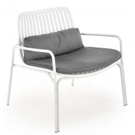 Отдыхающий кресло Halmar Melby белый/серый | Кресло отдыха | prof.lv Viss Online