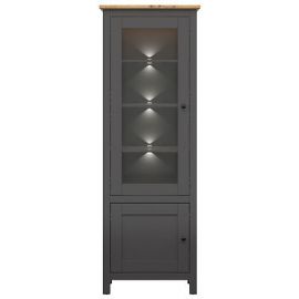 Black Red White Hesen Display Cabinet, 203x71x44cm, Black (S515-REG1W1D/20/7-GF/DASN) | Living room furniture | prof.lv Viss Online