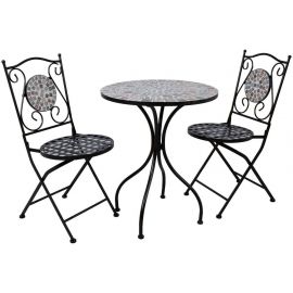 Dārza Mēbeļu Komplekts Home4you Checker, Galds + 2 krēsli, Melns (K40102) | Outdoor furniture sets | prof.lv Viss Online