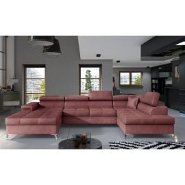 Eltap Eduardo Monolith Corner Pull-Out Sofa 60x345x90cm, Pink (Edr_42) | Sofas | prof.lv Viss Online