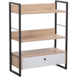 Home4You Study Shelf 30x70x90cm, Oak/Black (40846) | Office shelves | prof.lv Viss Online