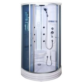 Duschy 6016 103x103cm Massage Shower Cabin Silver | Shower cabines | prof.lv Viss Online