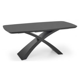 Halmar Silvestro Extendable Table 180x89cm, Dark Grey/Black | Glass tables | prof.lv Viss Online