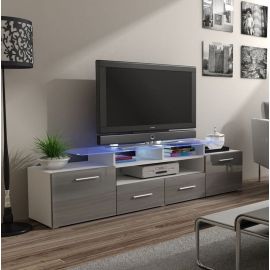 Halmar Evora TV Stand, 194x38x39cm, Grey (CAMA-EVORA-RTV-FRONT-GLOSSY GREY) | Living room furniture | prof.lv Viss Online