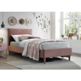 Гобеленовая кровать Signal Acoma Velvet одноместная 90x200 см, без матраса, розовая | Signal | prof.lv Viss Online