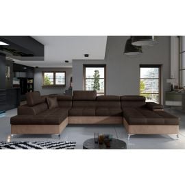 Eltap Eduardo Monolith/Monolith Corner Pull-Out Sofa 60x345x90cm, Brown (Edr_08) | Corner couches | prof.lv Viss Online