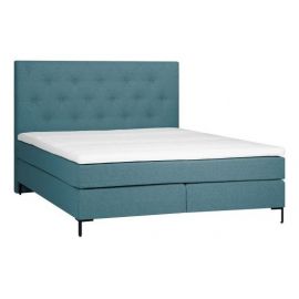 Двуспальная кровать Home4You Leoni 160x200 с матрасом, синяя | Кровати с матрасом | prof.lv Viss Online