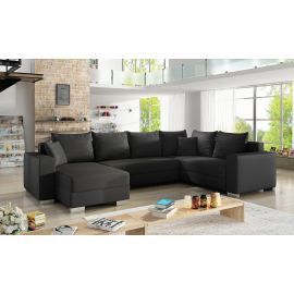 Stūra Dīvāns Izvelkams Eltap Marco Soft 53x312x92cm, Melns (Mc_21) | Mīkstās mēbeles | prof.lv Viss Online