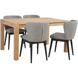 Столовая группа Home4You Chicago: стол + 4 стула, коричневый/серый (K840292) | Наборы для столовой | prof.lv Viss Online