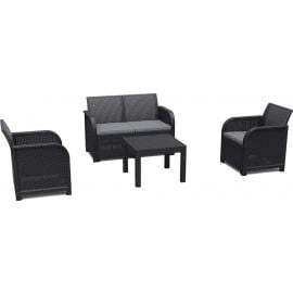 Садовый комплект мебели Keter Rosalie: стол + диван + 2 кресла, серый (17210753) | Комплекты садовой мебели | prof.lv Viss Online