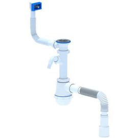 Aniplast Kitchen Sink Drain Trap 40mm White/Chrome/Blue (83443) | Siphons for sinks | prof.lv Viss Online