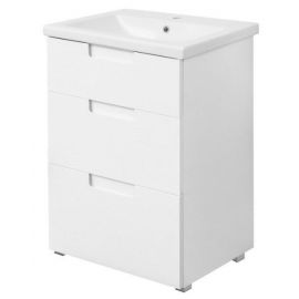 Sanservis Trio 60 bathroom sink with cabinet Como 60, White (48795) | Bathroom furniture | prof.lv Viss Online