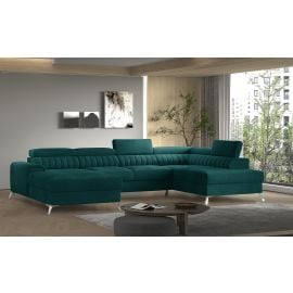 Eltap Lacante Velvetmat Corner Pull-Out Sofa 202x354x92cm, Green (CO-LAC-RT-38VE) | Sofas | prof.lv Viss Online