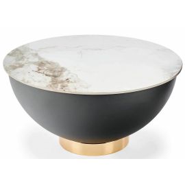 Halmar Cecilia Coffee Table 73x73x37cm, White/Grey/Gold | Coffee tables | prof.lv Viss Online