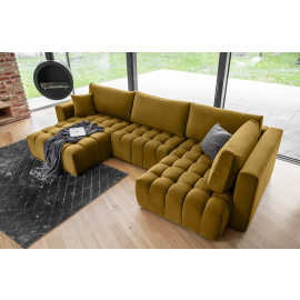 Eltap Bonito Loco Corner Pull-Out Sofa 175x350x92cm, Yellow (CO-BON-LT-45LO) | Corner couches | prof.lv Viss Online