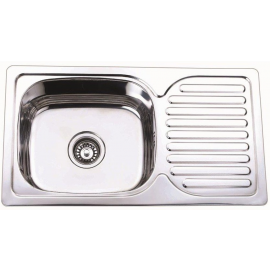 Tredi DM-8050 Built-In Kitchen Sink, 80x50cm left side, Stainless Steel (21425) | Metal sinks | prof.lv Viss Online