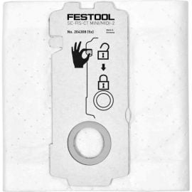 Мешки для самоочистки пылесоса Festool SC-FIS-CT MINI/MIDI-2/5/CT15, 5 шт. (204308) | Аксессуары для строительных пылесосов | prof.lv Viss Online