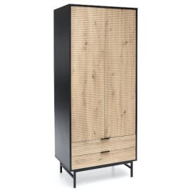 Halmar Murano S-1 Cabinet, 80x53x205cm, Oak/Black | Wardrobes | prof.lv Viss Online