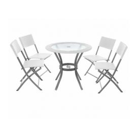 Dārza Mēbeļu Komplekts 4Living Lisa, Galds + 4 krēsli, Balts (8350) | Outdoor furniture sets | prof.lv Viss Online