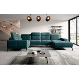 Eltap Neviro Velvetmat Corner Sofa 201x350x77cm, Green (CO-NEV-LT-38VE) | Sofas | prof.lv Viss Online