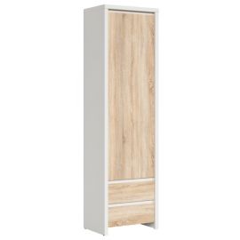 Черно-красно-белый шкаф Kaspian 56x40.5x200.5 см, белый/дуб | Шкафы для одежды | prof.lv Viss Online