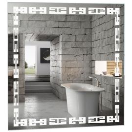 Aqua Rodos Sigma 100 Зеркало в ванную комнату 90x100 см Серый, с встроенной LED подсветкой (195972) | Мебель для ванной | prof.lv Viss Online